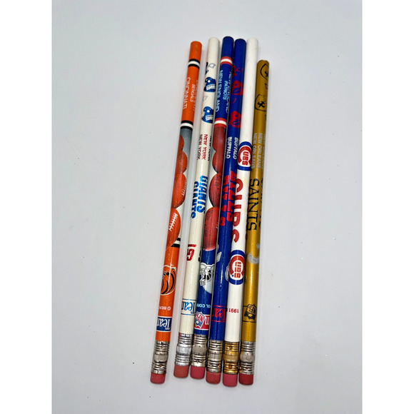 Other - Lot of 6 Vintage NFL & Baseball Football Teams Pencils Unsharpened RARE